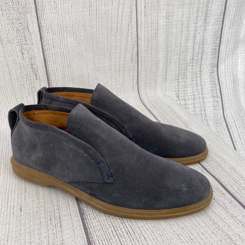 Peter Millar Chukka Excursionist Boot Mens 8.5 Blue Suede Gum Sole Slip On Shoes